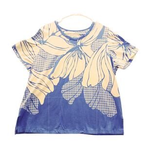 T-Shirt Lavender Floral Stud Trim Whimsycore Y2K Fairy Chic Garden Casual Size L